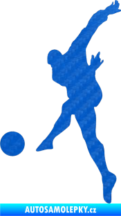 Samolepka Fotbalista 034 levá 3D karbon modrý