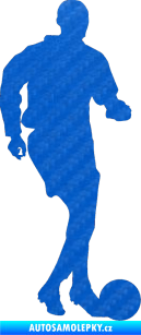 Samolepka Fotbalista 035 pravá 3D karbon modrý