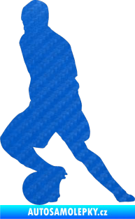Samolepka Fotbalista 036 levá 3D karbon modrý