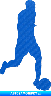 Samolepka Fotbalista 042 pravá 3D karbon modrý