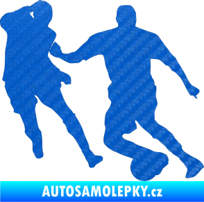 Samolepka Fotbalista 045 pravá 3D karbon modrý