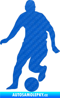 Samolepka Fotbalista 046 levá 3D karbon modrý
