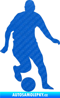 Samolepka Fotbalista 046 pravá 3D karbon modrý