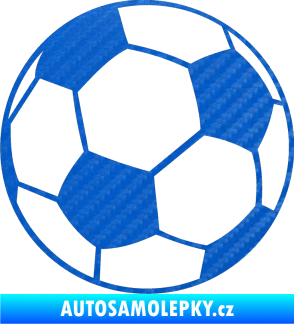 Samolepka Fotbalový míč 001 3D karbon modrý