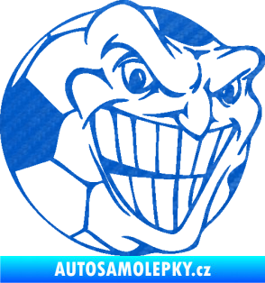 Samolepka Fotbalový míč 002 pravá 3D karbon modrý