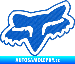 Samolepka Fox 003 3D karbon modrý