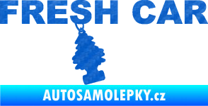 Samolepka Fresh car nápis s voňavým stromečkem 3D karbon modrý
