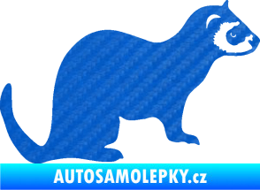 Samolepka Fretka 001 pravá 3D karbon modrý
