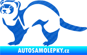 Samolepka Fretka 002 levá 3D karbon modrý