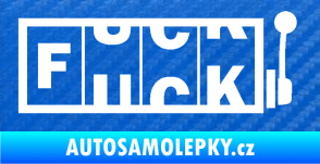 Samolepka Fuck kasino 3D karbon modrý