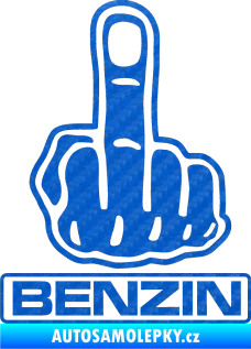 Samolepka Fuck off benzín 3D karbon modrý