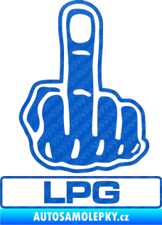 Samolepka Fuck off LPG 3D karbon modrý