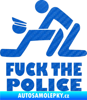 Samolepka Fuck the police 001 3D karbon modrý