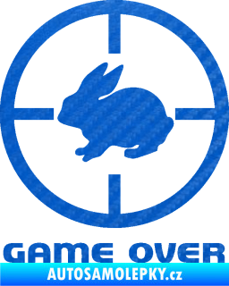 Samolepka Game over lov zajíce 3D karbon modrý