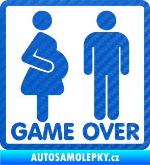 Samolepka Game over varianta jsem v tom 3D karbon modrý