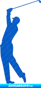 Samolepka Golfista 003 levá 3D karbon modrý