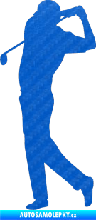 Samolepka Golfista 005 levá 3D karbon modrý