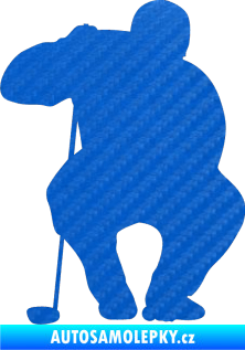 Samolepka Golfista 006 levá 3D karbon modrý