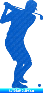 Samolepka Golfista 008 pravá 3D karbon modrý