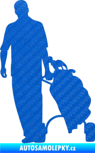 Samolepka Golfista 009 levá 3D karbon modrý