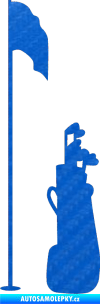 Samolepka Golfista 010 levá 3D karbon modrý