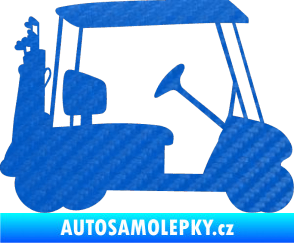 Samolepka Golfista 012 pravá vozík 3D karbon modrý