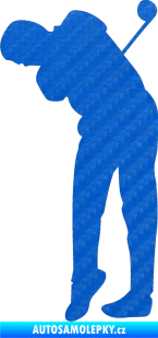 Samolepka Golfista 013 levá 3D karbon modrý