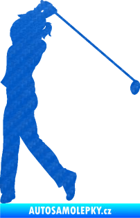 Samolepka Golfistka 013 levá 3D karbon modrý