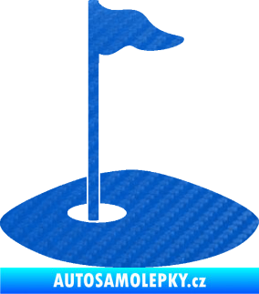 Samolepka Golfová jamka 001 levá 3D karbon modrý