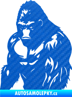 Samolepka Gorila 004 levá 3D karbon modrý
