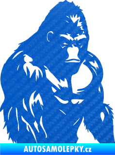 Samolepka Gorila 004 pravá 3D karbon modrý