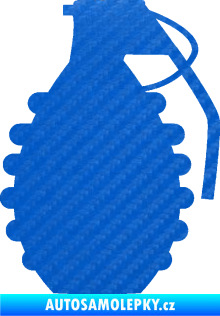 Samolepka Granát 002 pravá 3D karbon modrý
