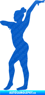 Samolepka Gymnastka 001 levá 3D karbon modrý