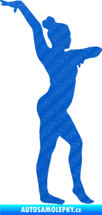 Samolepka Gymnastka 001 pravá 3D karbon modrý