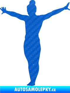 Samolepka Gymnastka 002 levá 3D karbon modrý