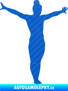 Samolepka Gymnastka 002 pravá 3D karbon modrý