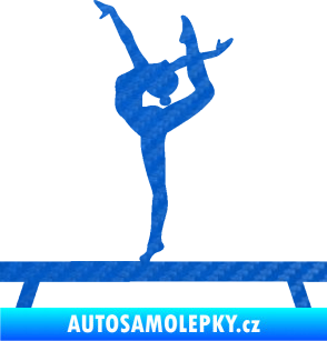 Samolepka Gymnastka 003 levá kladina 3D karbon modrý