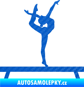 Samolepka Gymnastka 003 pravá kladina 3D karbon modrý