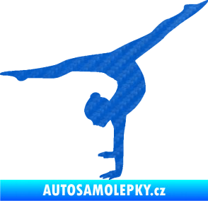 Samolepka Gymnastka 005 levá 3D karbon modrý