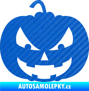 Samolepka Halloween 016 levá dýně 3D karbon modrý