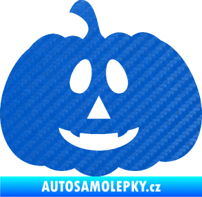 Samolepka Halloween 017 levá dýně 3D karbon modrý
