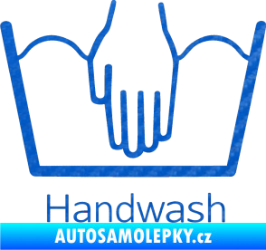 Samolepka Handwash ruční mytí 3D karbon modrý