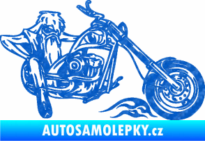 Samolepka Harley 001 pravá 3D karbon modrý
