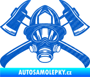 Samolepka Hasič 014 3D karbon modrý