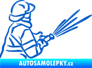 Samolepka Hasič 015 pravá 3D karbon modrý