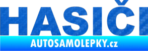 Samolepka HASIČI 3D karbon modrý