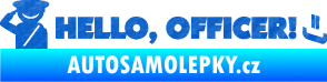 Samolepka Hello, Officer! 3D karbon modrý