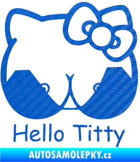 Samolepka Hello Titty 3D karbon modrý
