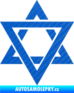 Samolepka Hexagram 3D karbon modrý