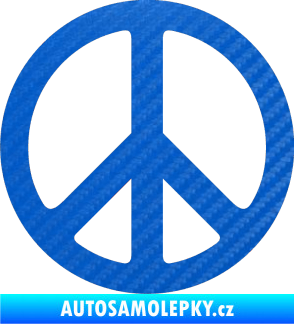 Samolepka Hippies 001 3D karbon modrý